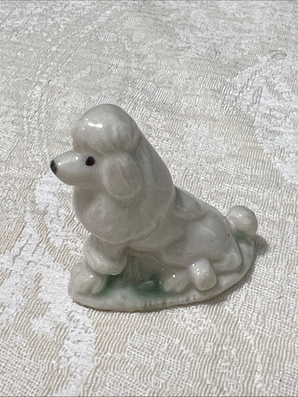 Vintage Wade Whimsy White Poodle Dog Figurine